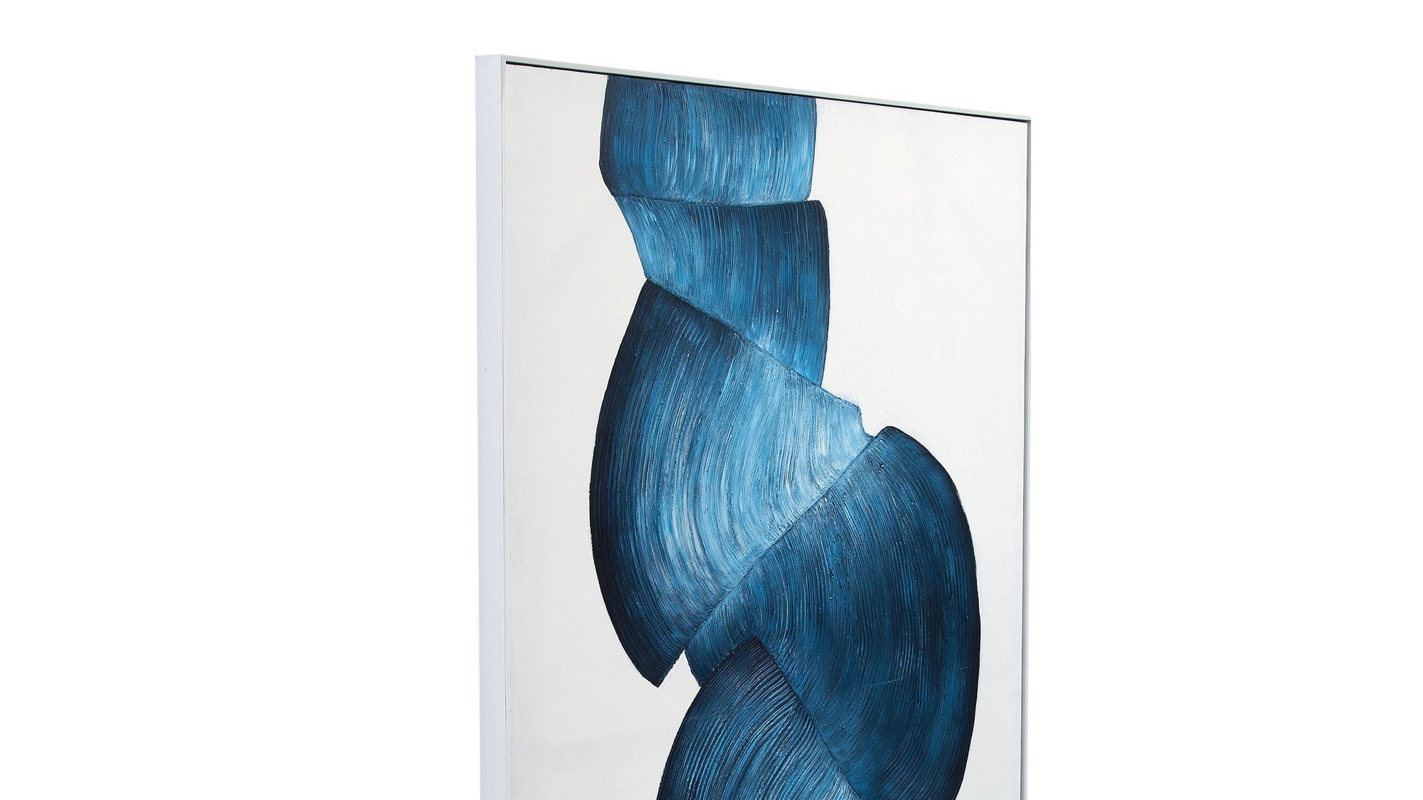 Ribbons Canvas Art - White / Blue