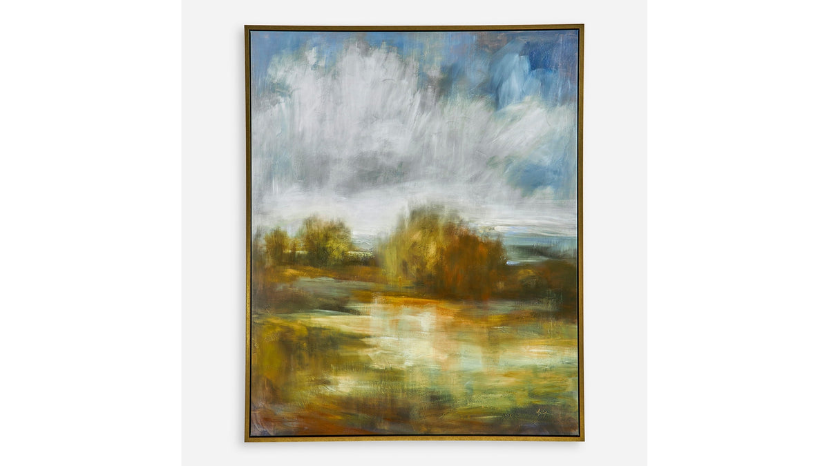 John's - Field Framed Landscape Art - Beige