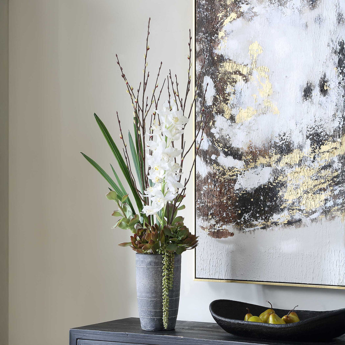 Eterna Orchid - Centerpiece &amp; Vase - Black / Green / White