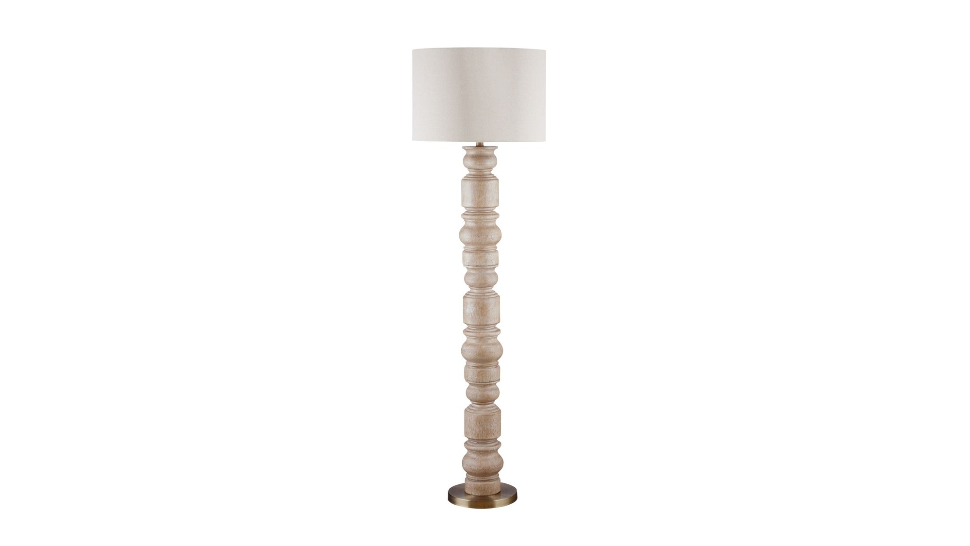 Helford - Floor Lamp - Light Brown / White