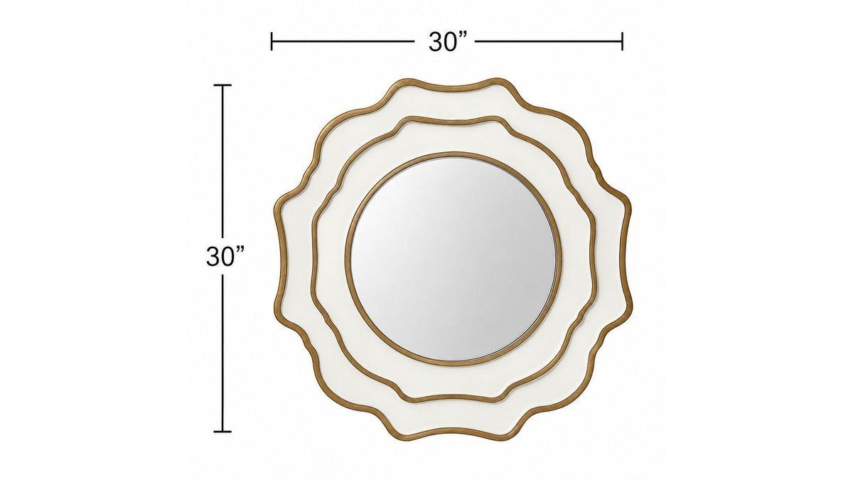 Wall Mirror - Beige / Gold