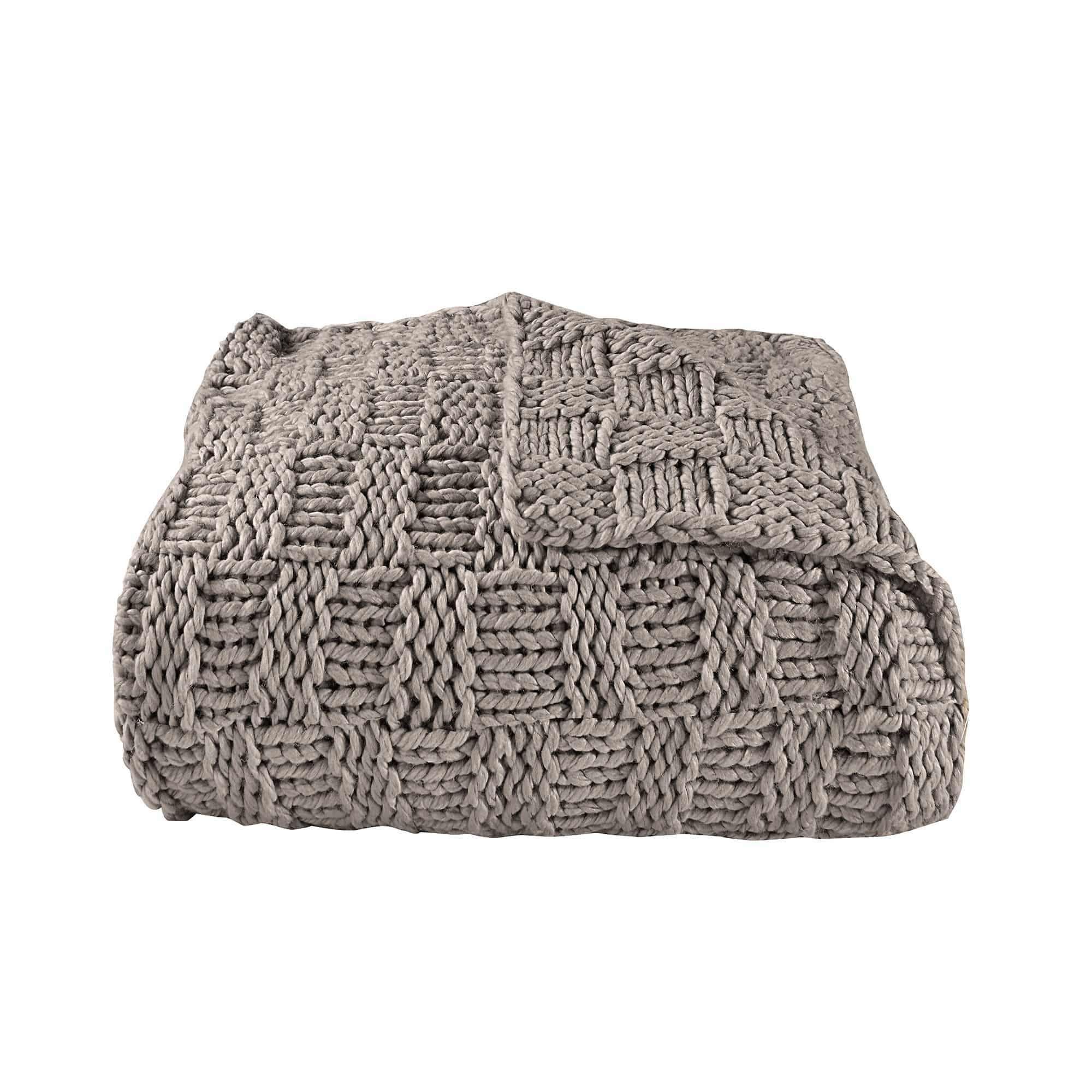 Chess Knit - Throw - Taupe