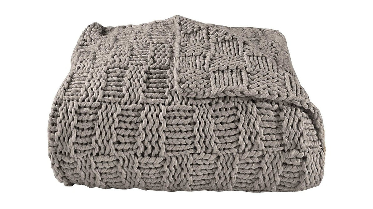 Chess Knit - Throw - Taupe