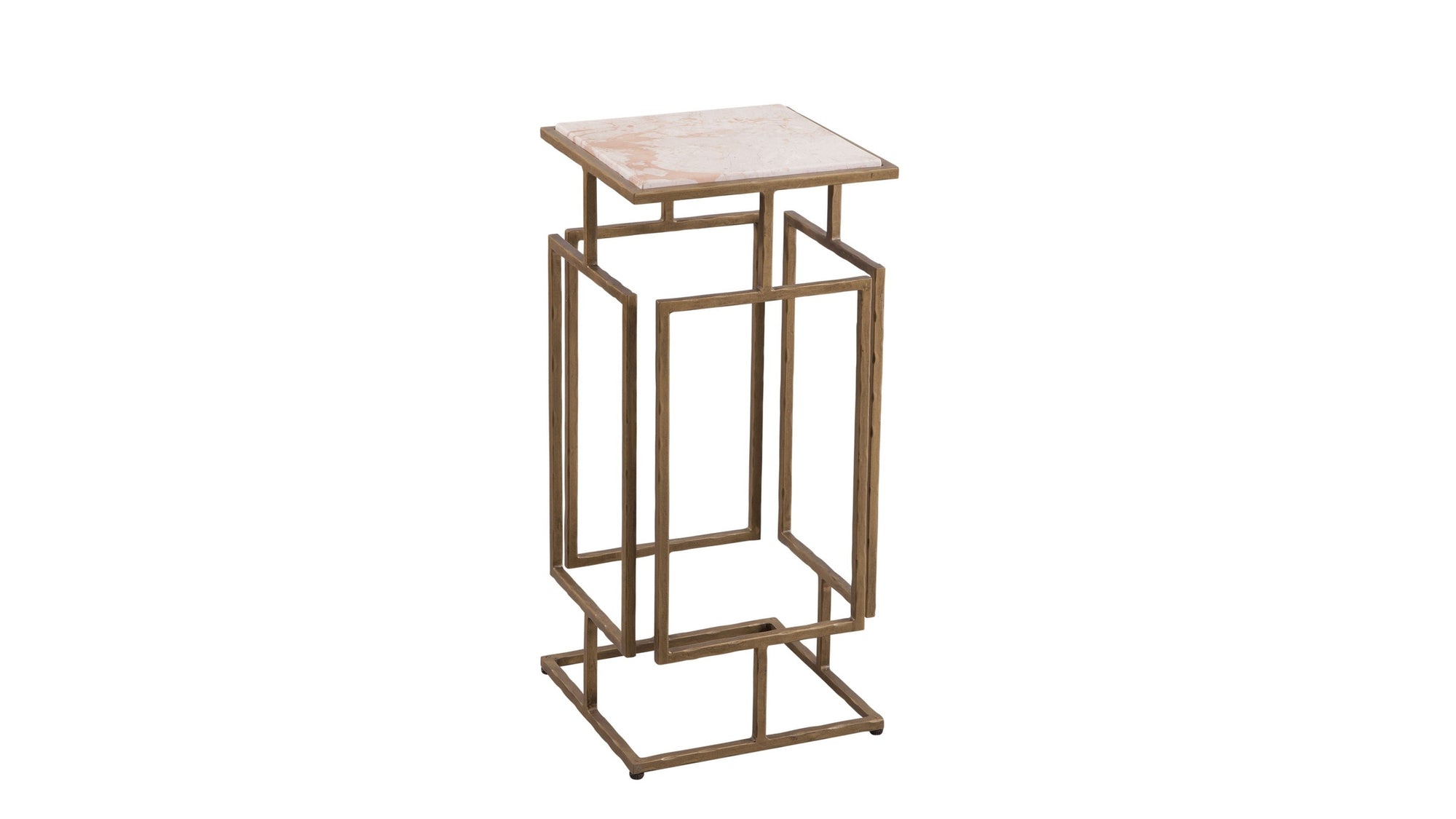 Audrey - Accent Table - Antique Brass / Italian Marble