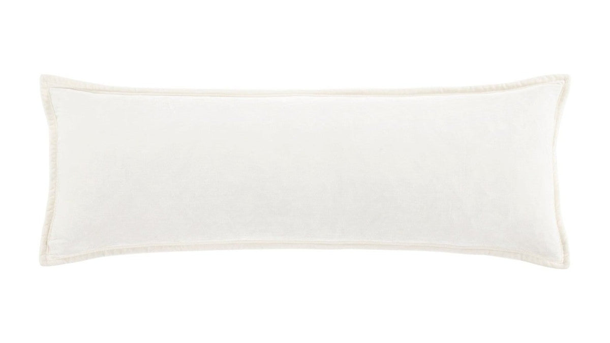 Stella - Faux Silk Velvet Long Lumbar Pillow - Stone