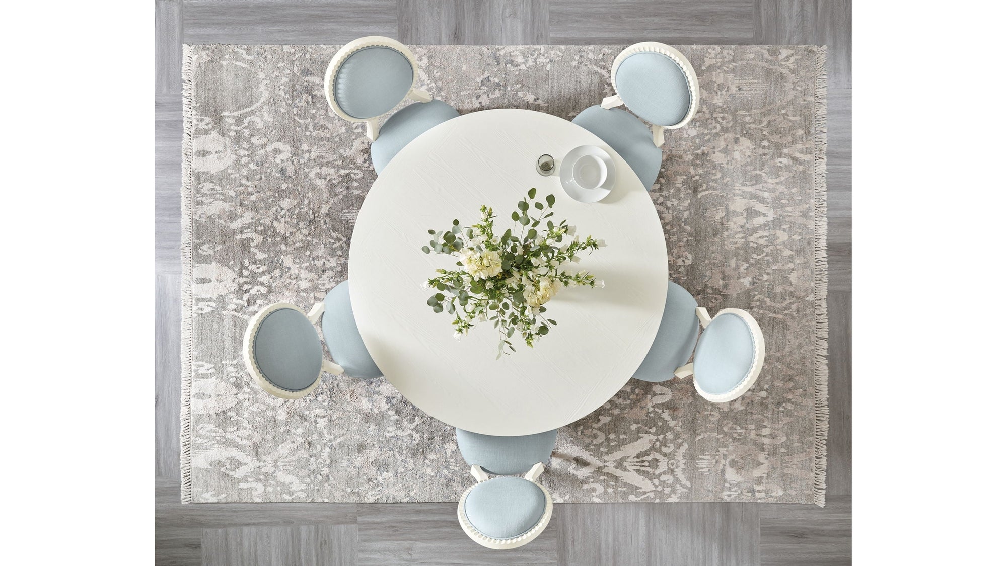 Serenity - Laguna Round Dining Table - Dark Gray / White