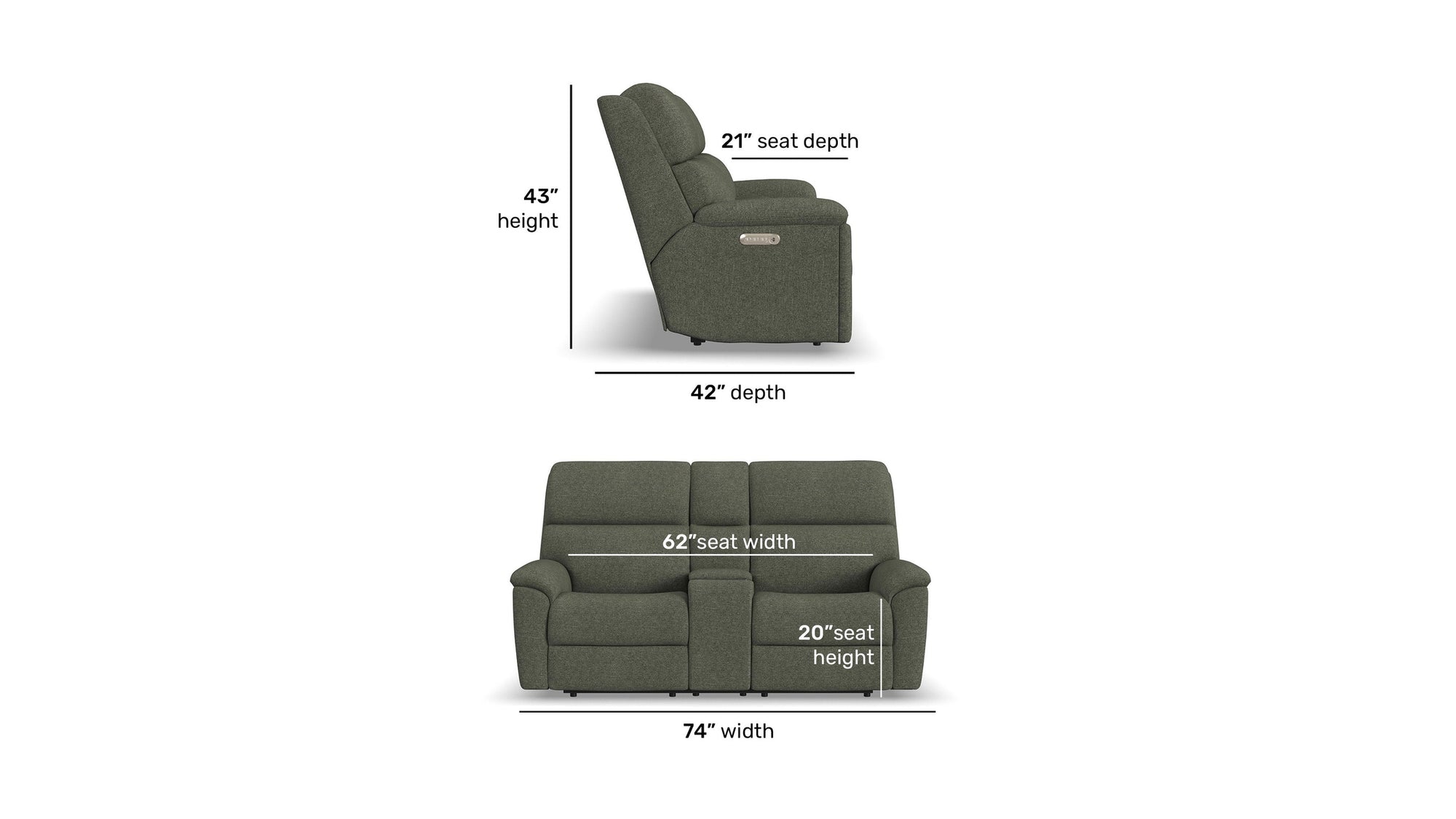 Porter - Power Reclining Loveseat With Console, Power Headrest, &amp; Lumbar