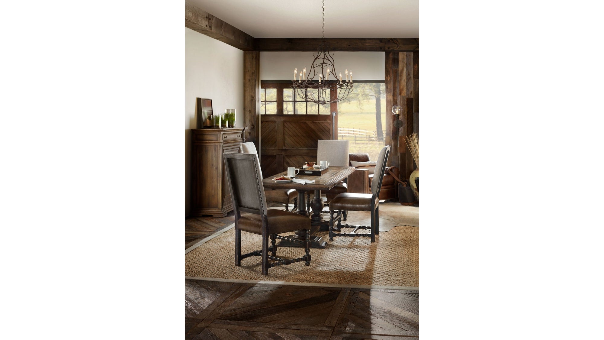 Hill Country - Balcones 60" Friendship Table With 2-12" Leaves - Dark Brown