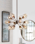 Chet - 12 Light Sputnik Chandelier - Light Brown