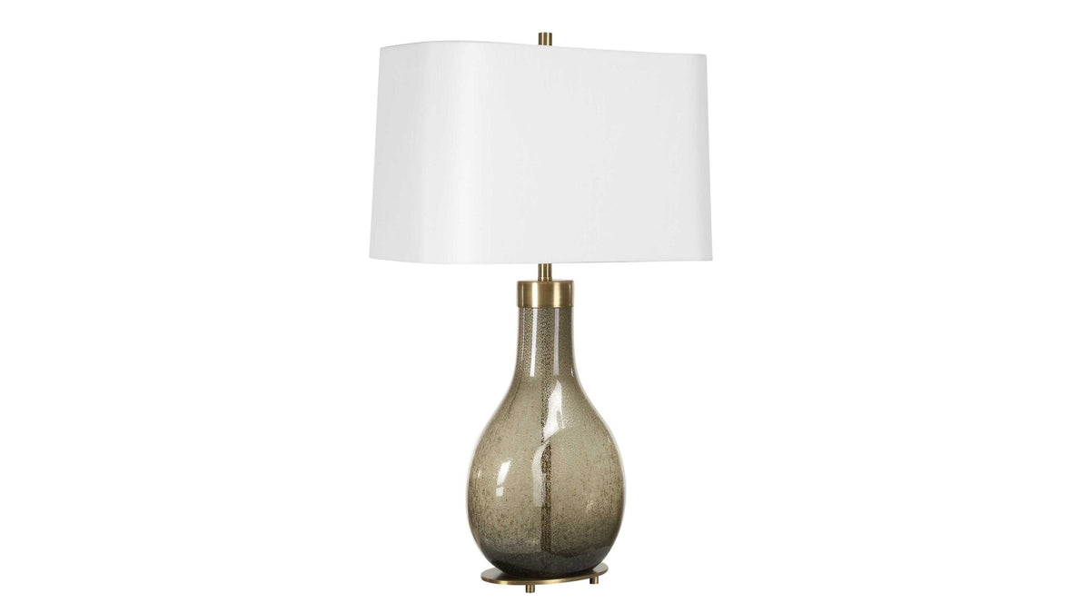 Shyla - Dark Glass Table Lamp - White