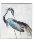 Louisiana Heron Canvas Art - Blue / Pearl Silver