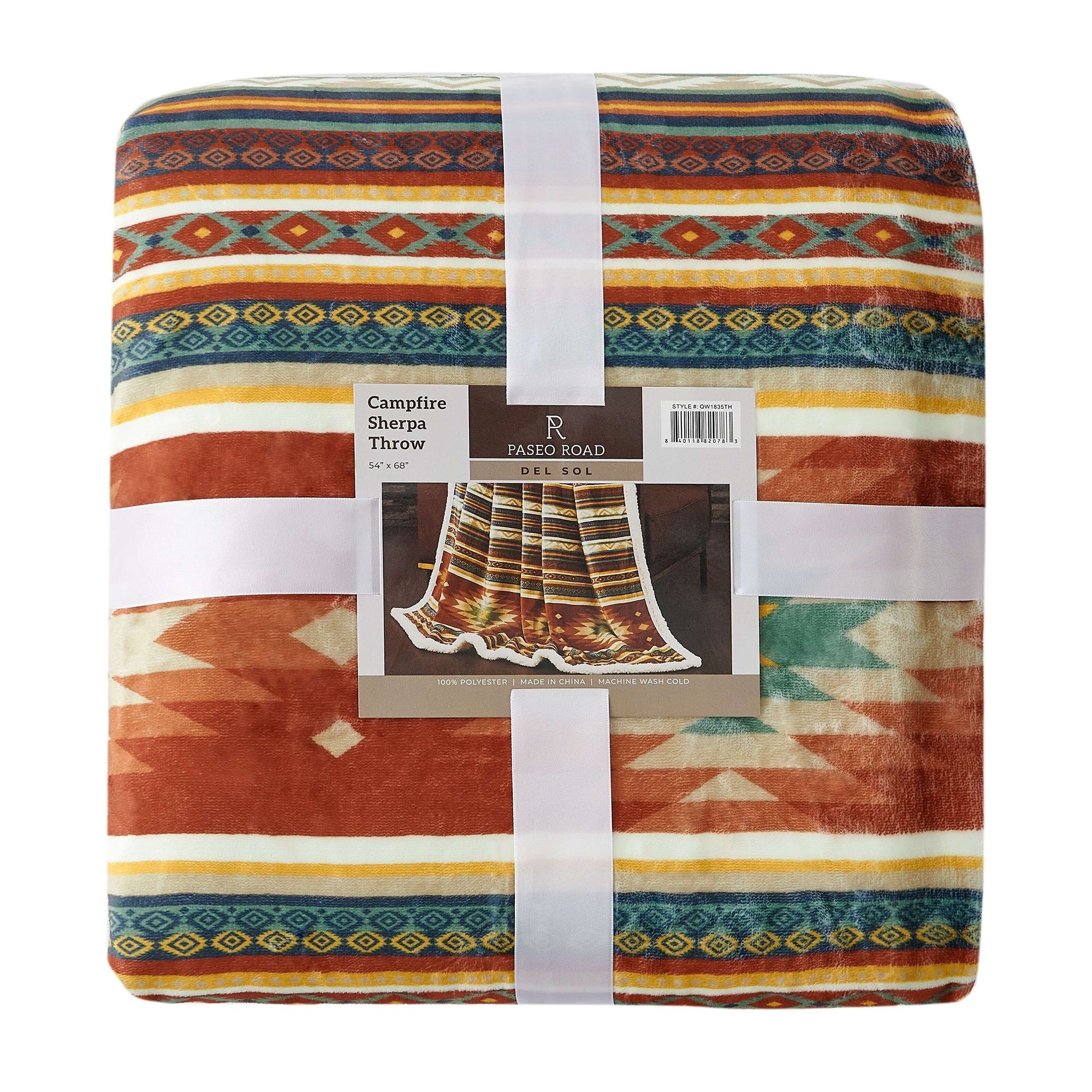 Campfire - Del Sol Campfire Sherpa Throw 6 Per Carton - Multi Color