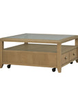 Reed - Square Coffee Table With Casters - Driftwood Oak