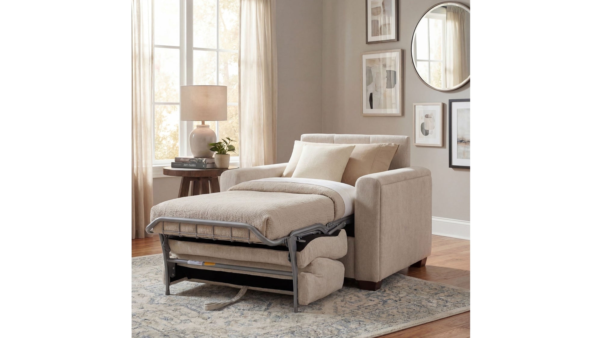 SS - Griffin Twin Sleeper Chair - New Page Flax