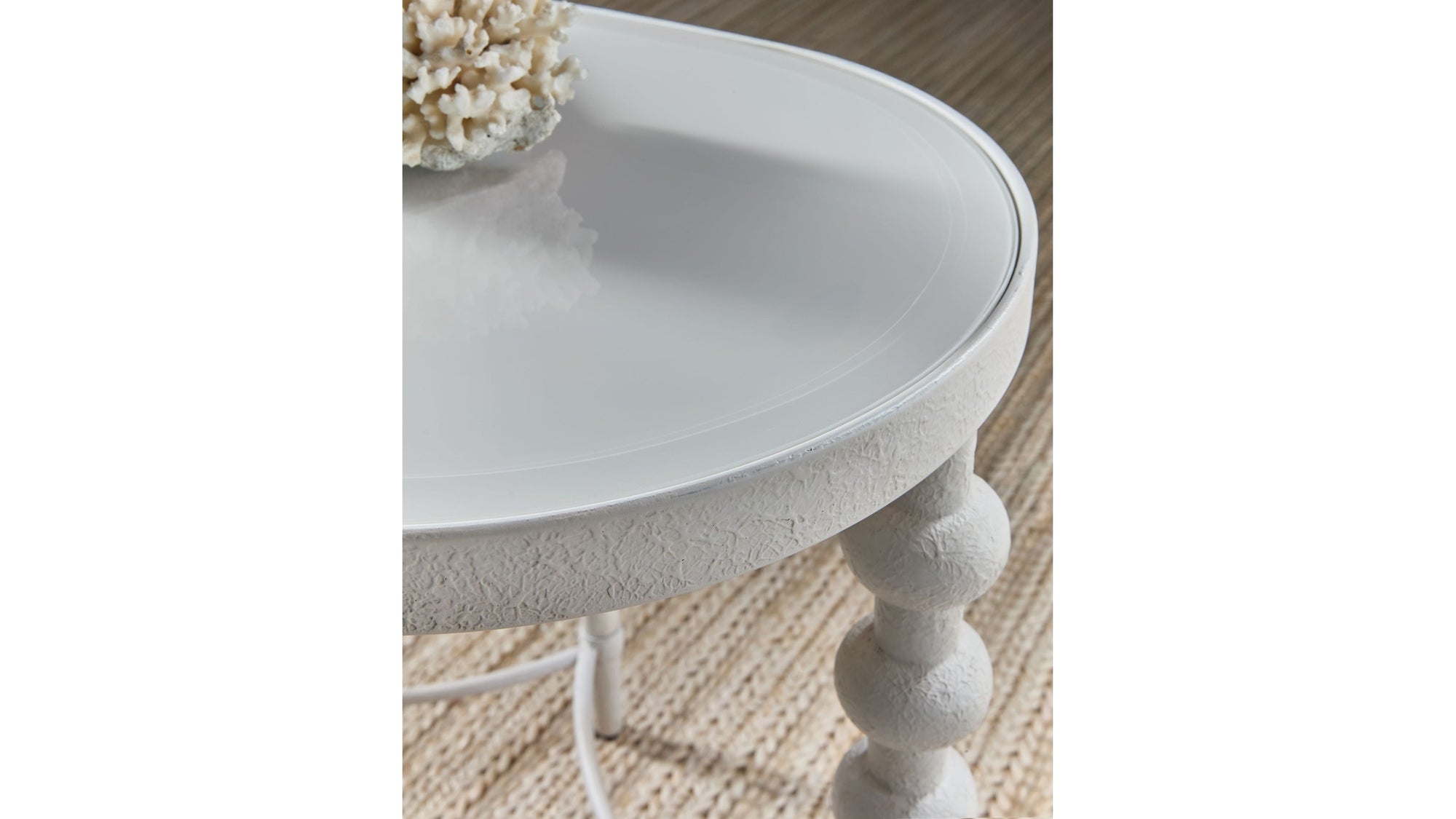Melange - On The Bright Side Oval End Table - White