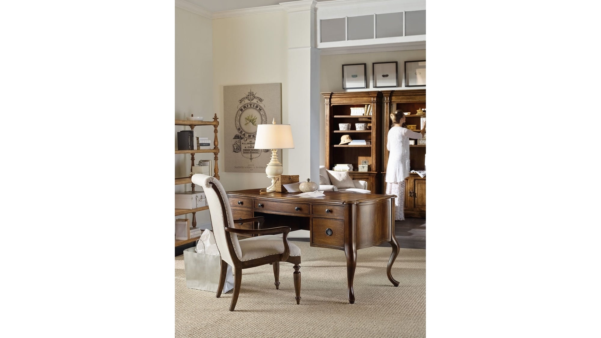Archivist - Upholstered Side Chair - Beige / Dark Brown