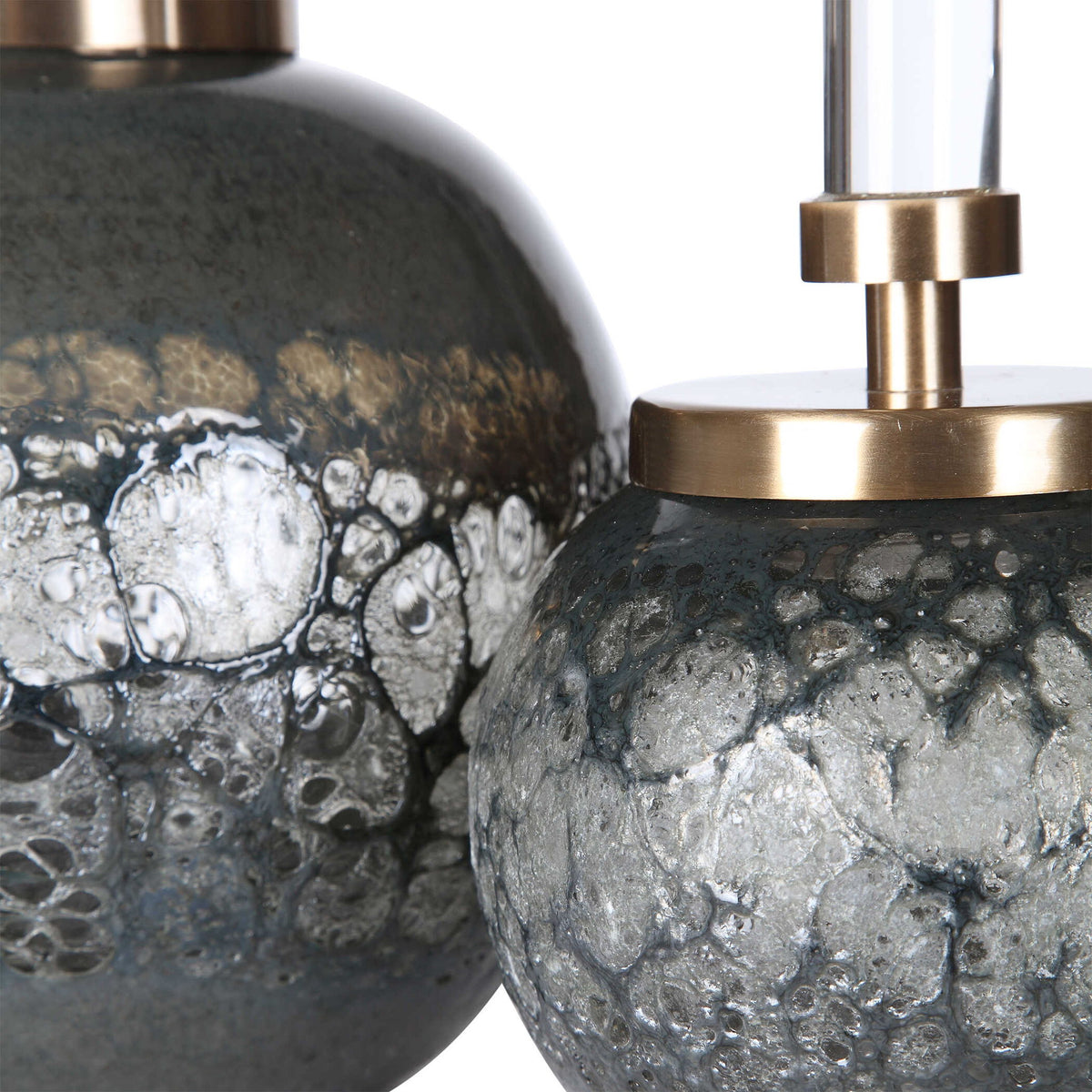 Cessair - Art Glass Bottles (Set of 2) - Dark Gray