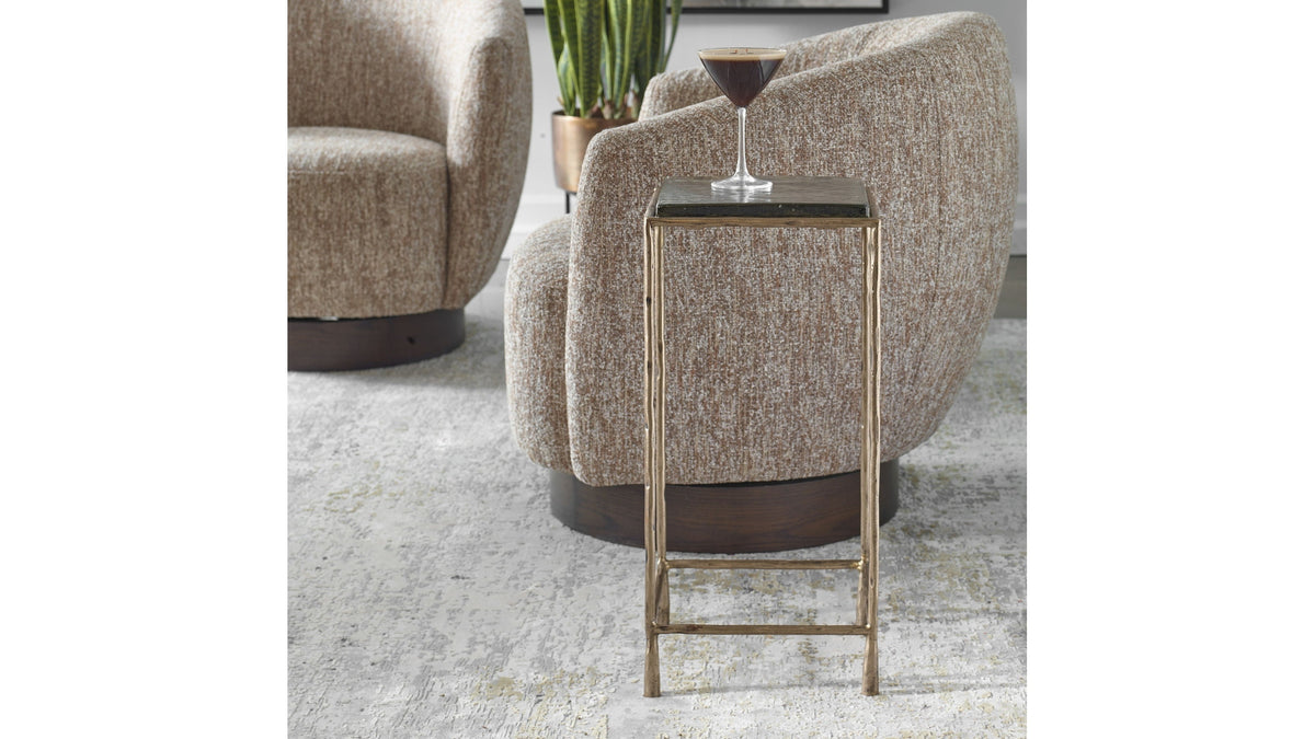 Ovard - Antiqued Accent Table - Bronze