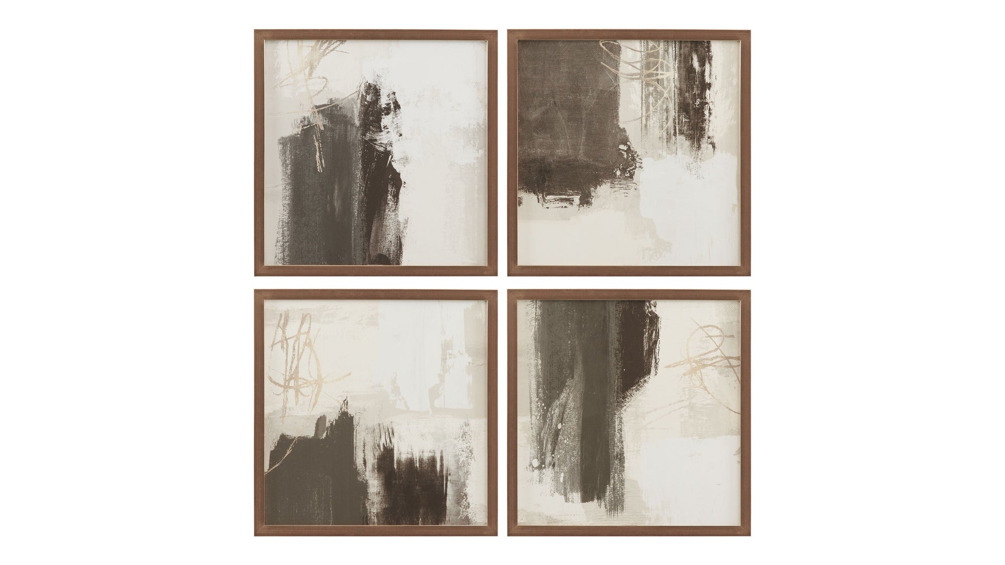 Neutral Contrast Section Framed Print - Beige / Dark Brown