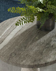 Shura - Indoor-Outdoor Marble Accent Table - Brown / White