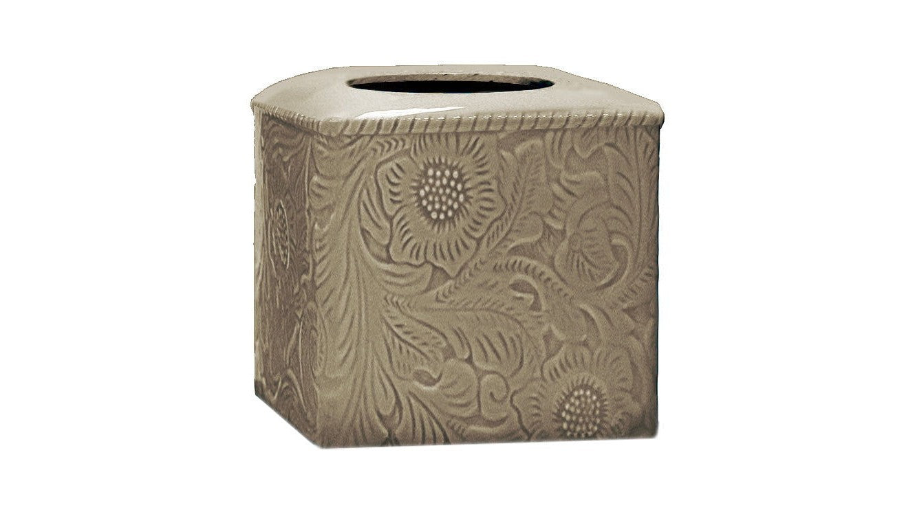 Savannah - Ceramic Tissue Box Cover, 2 Per Carton - Taupe