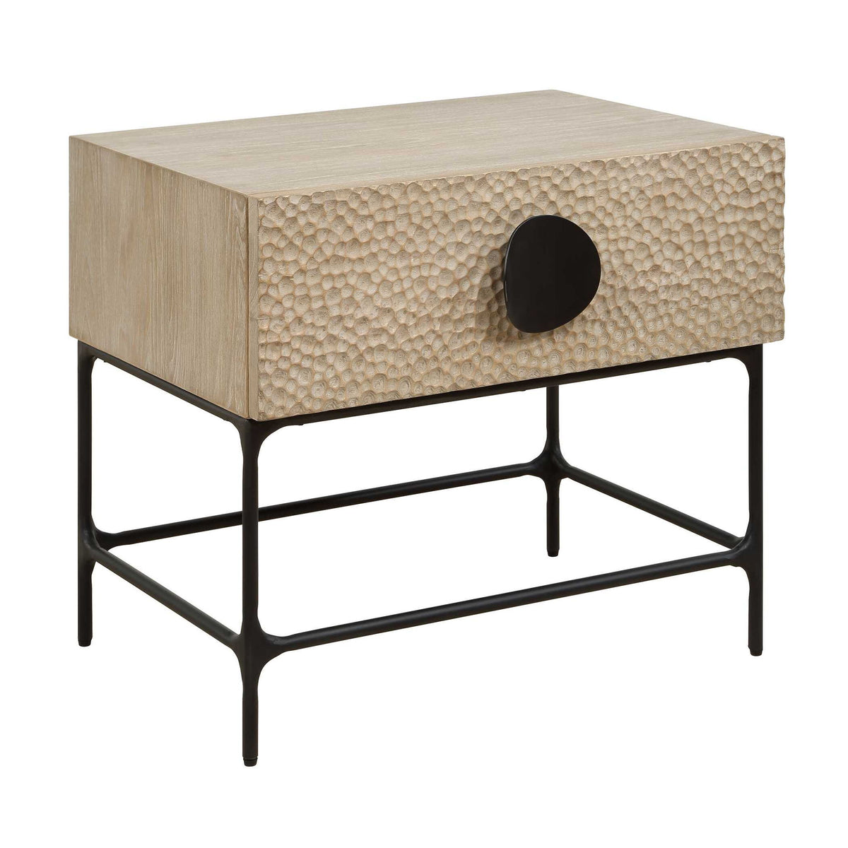 Lunar - Wooden Side Table - Black / Woodtone