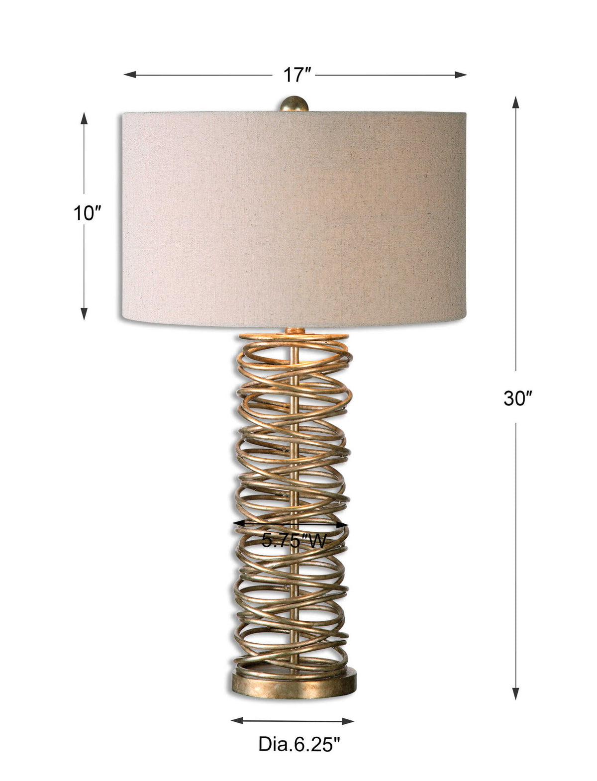 Amarey - Metal Ring Table Lamp - Gold