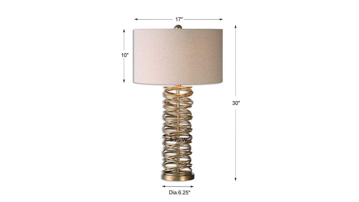 Amarey - Metal Ring Table Lamp - Gold