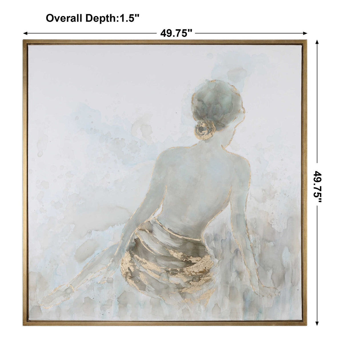 Gold Highlights - Feminine Art - Light Gray