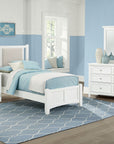Bonanza - Pebble Gray Upholstered Bed With Mansion Footboard