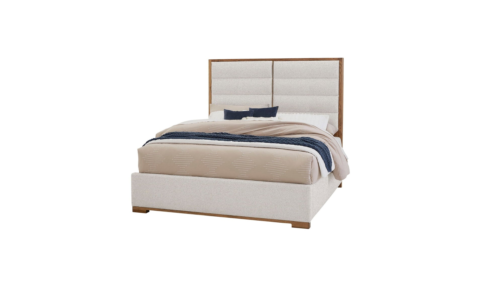 Crafted Oak - Erin's Upholstered Bed Headboard, Footboard And Rails