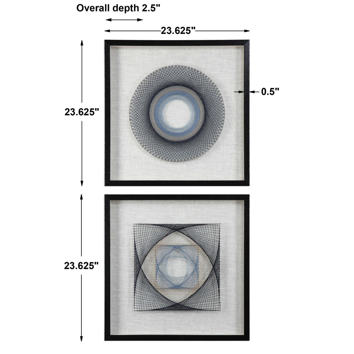 String Duet - Geometric Art (Set of 2) - Black