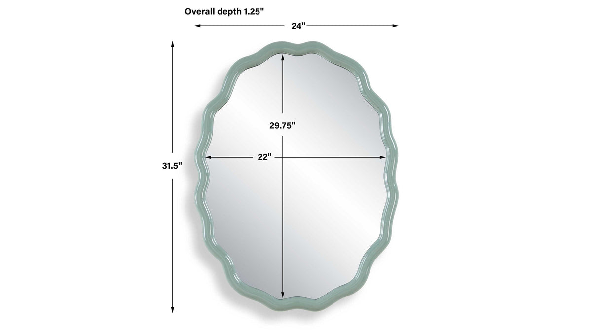 Isly - Robin's Egg Oval Mirror - Blue