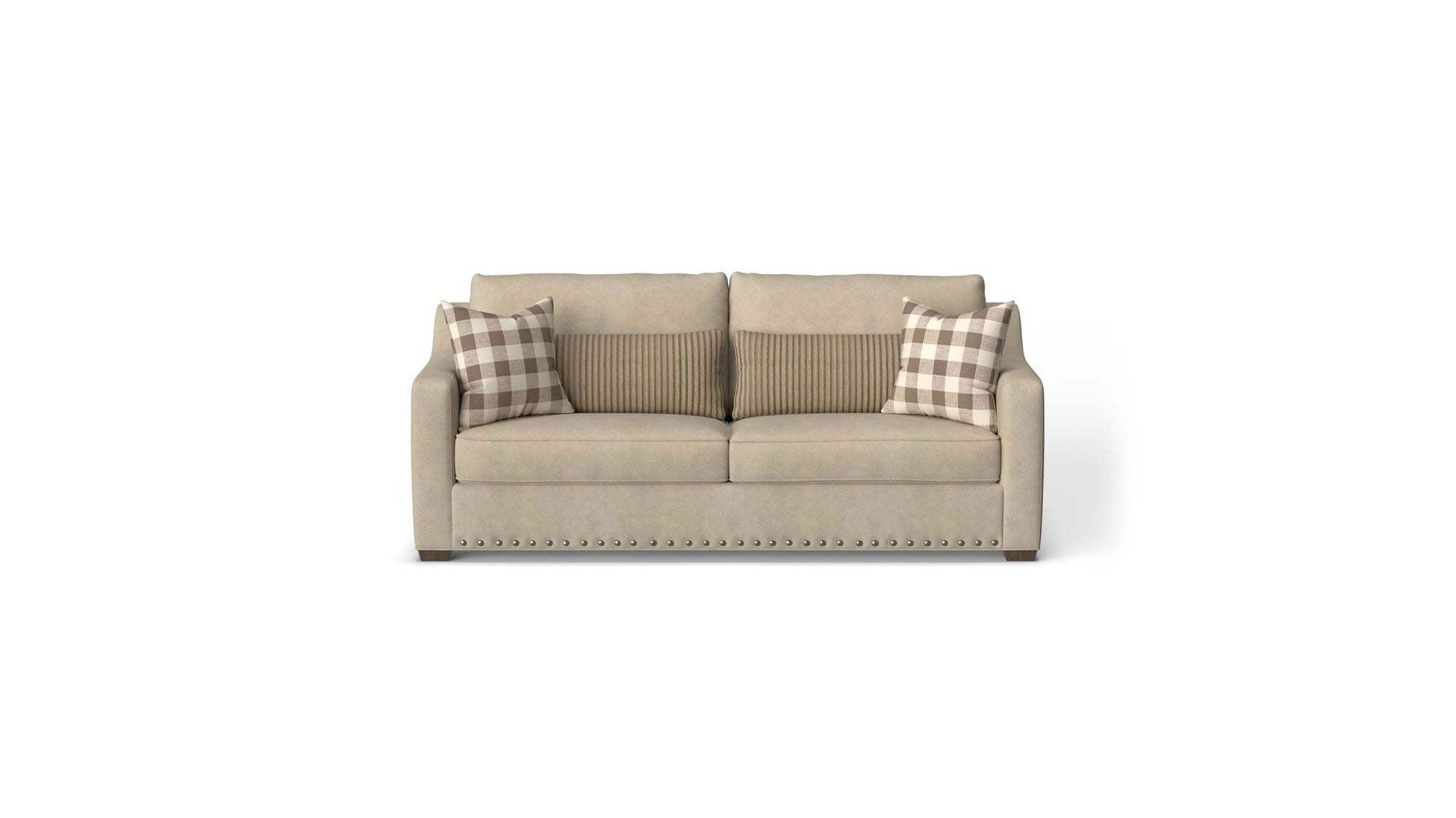 Milo - Fabric Two-Cushion Sofa With Nailhead Trim