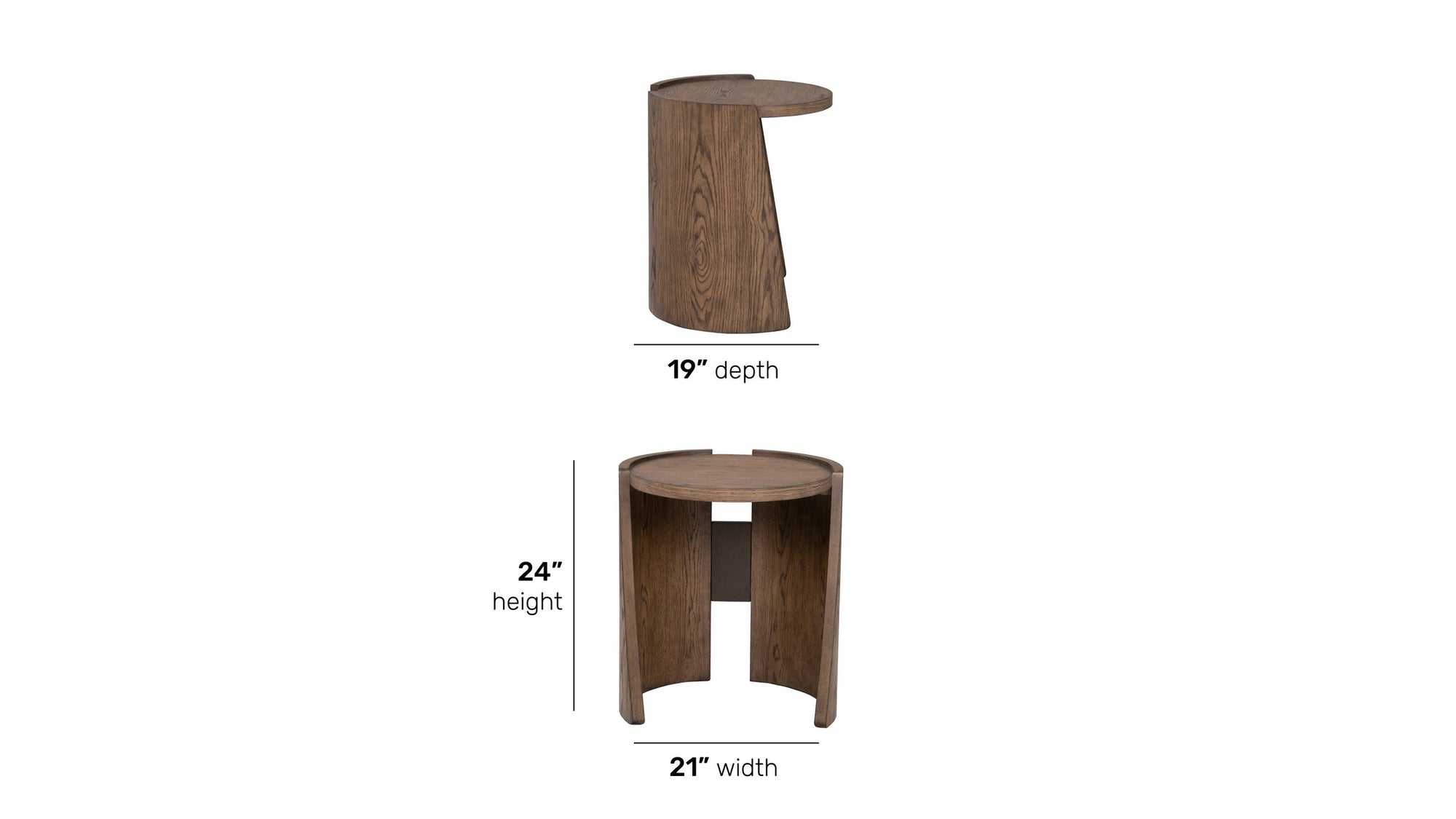 Lyra - End Table - Dark Brown / White