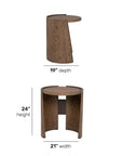 Lyra - End Table - Dark Brown / White