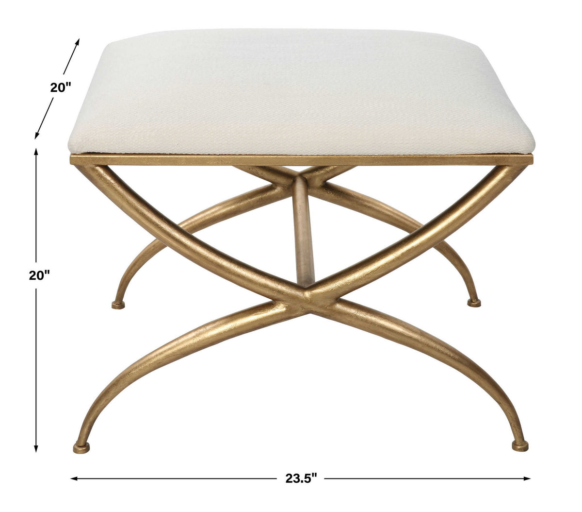Crossing - Small Bench - White