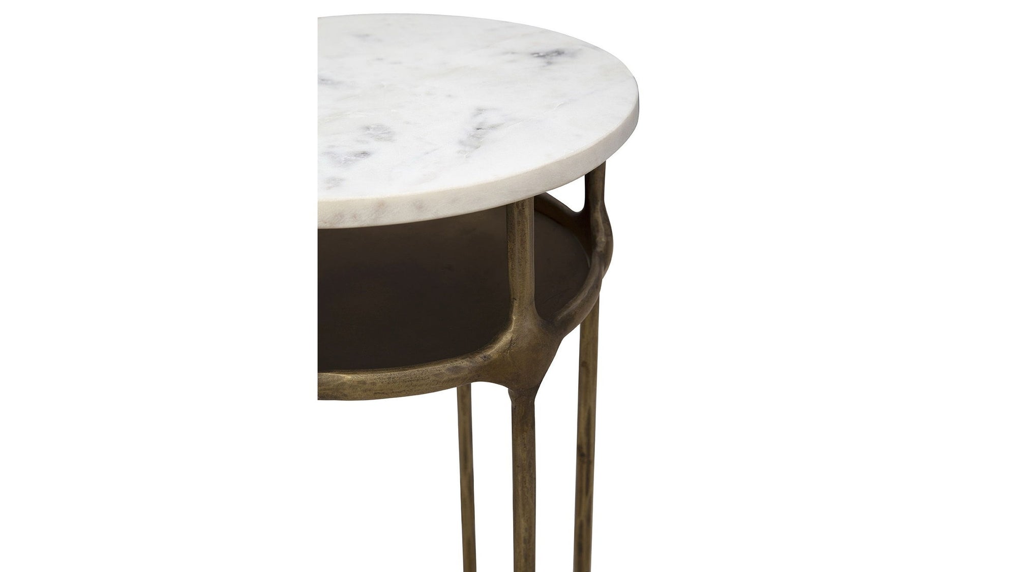 Moira - Side Table - White / Gold