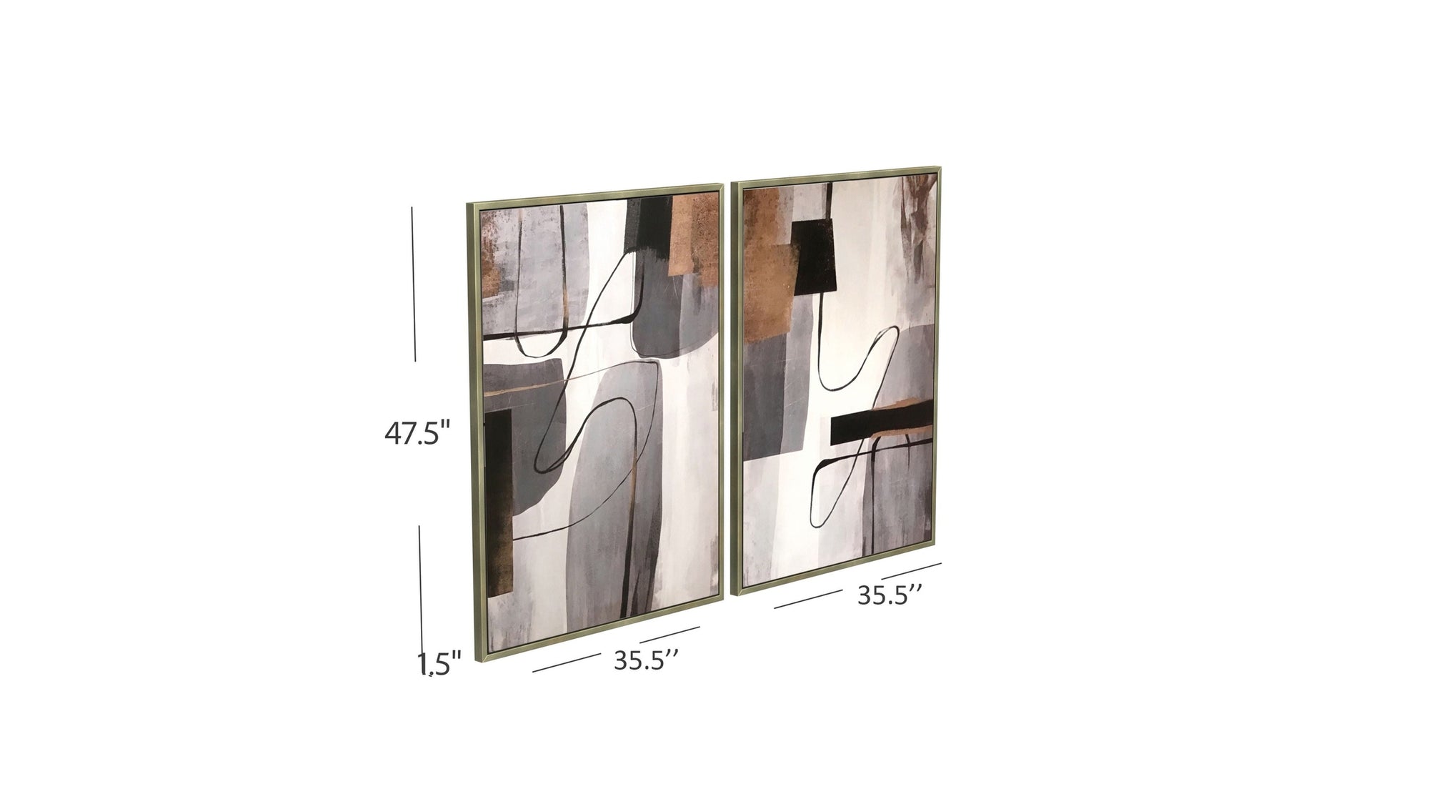 Standards Canvas Art Set of 2 - Pearl Silver