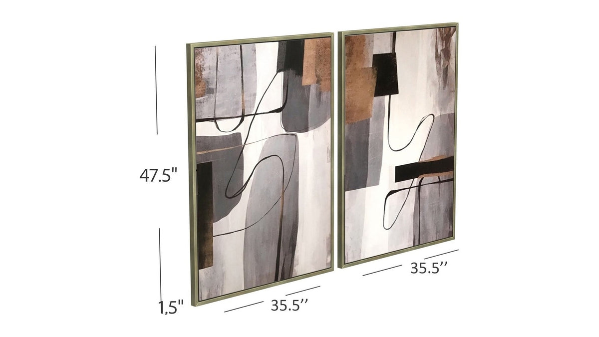 Standards Canvas Art Set of 2 - Pearl Silver