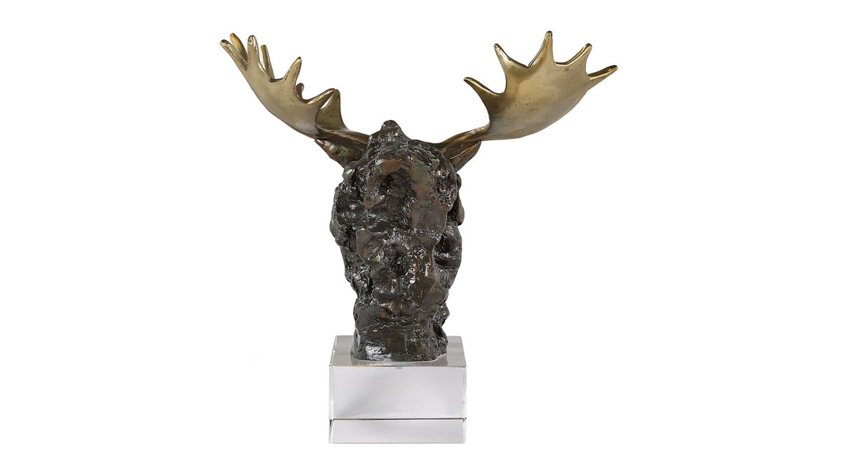 Moose Bust - Bronze Sculpture - Bronze