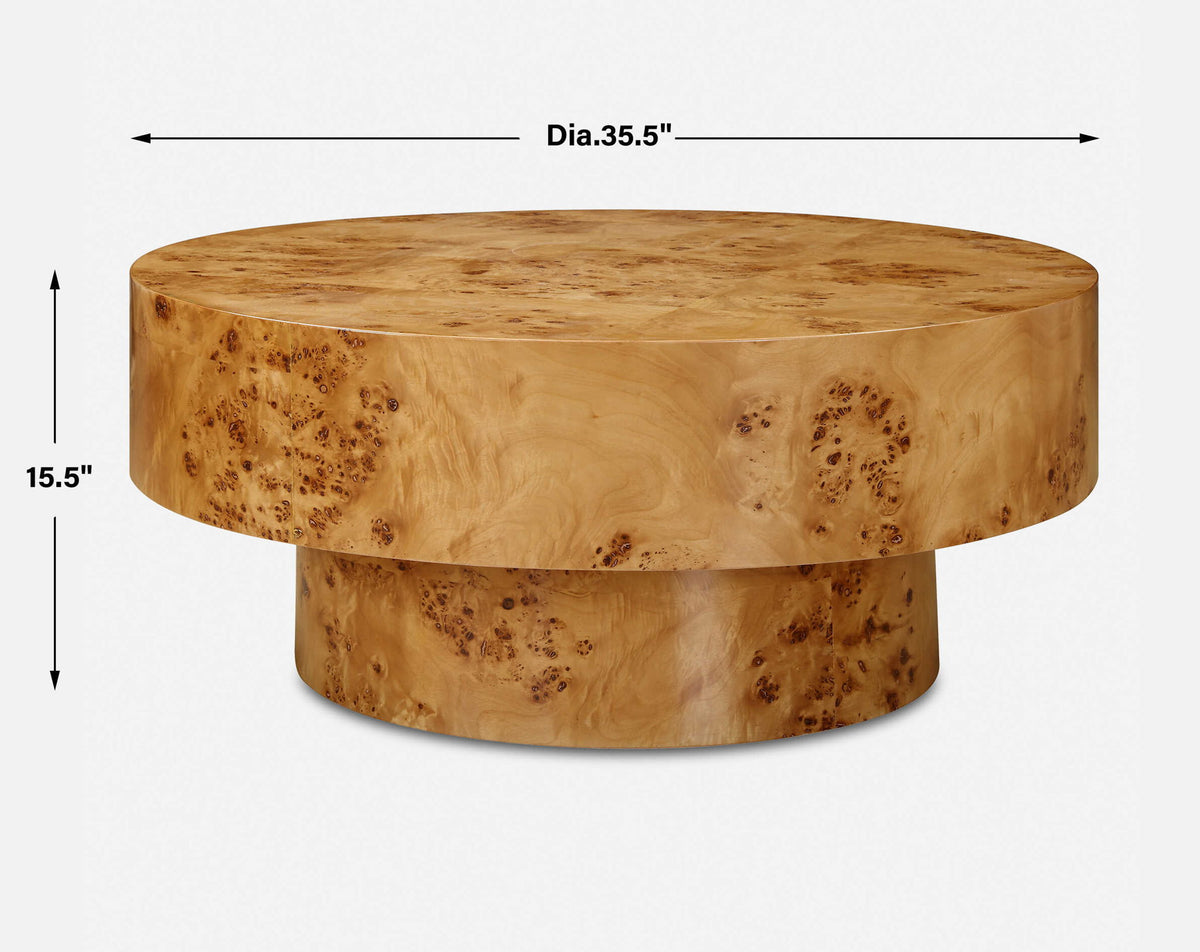 Knots - Poplar Round Coffee Table - Light Brown