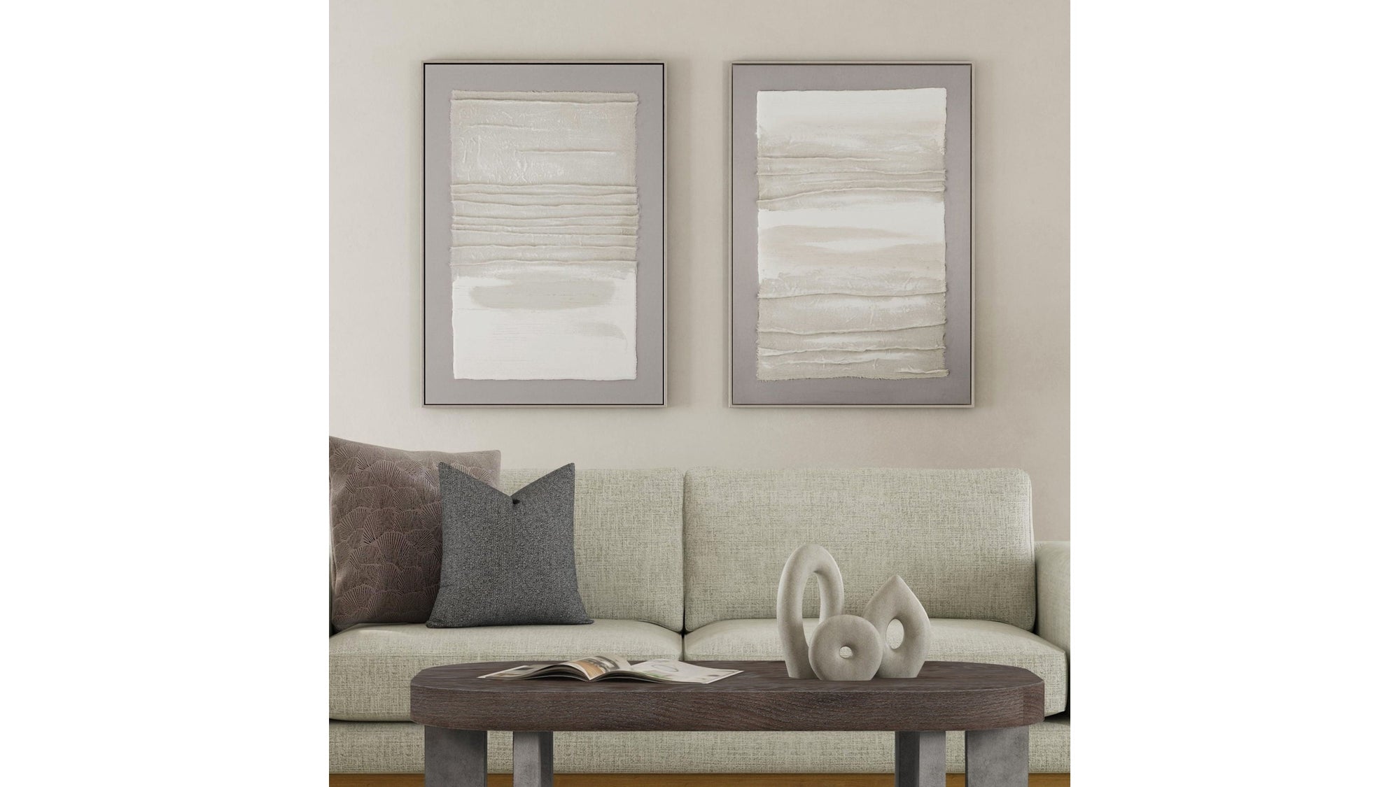 Zole I Framed Canvas - Gray