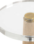 Niari - Travertine Drink Table - Light Brown