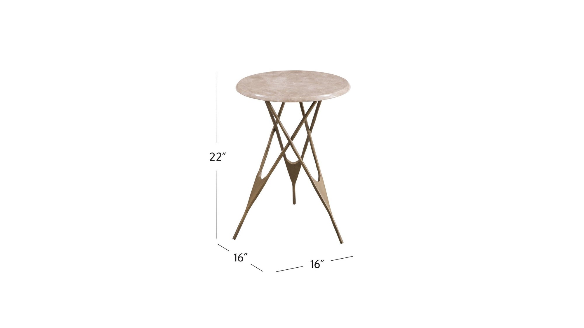 Leila - Accent Table - Antique Brass / Italian Marble