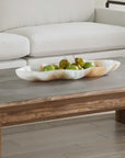 Organic Elegance - Wavy Oval Bowl - Brown / White