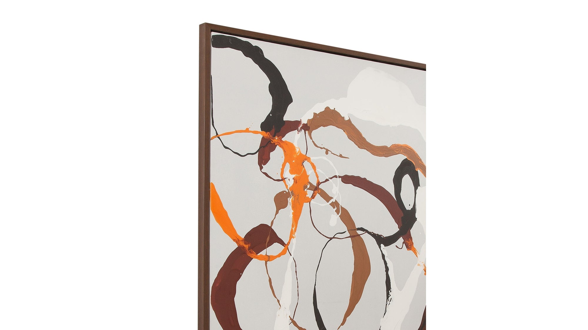 Carnival Framed Canvas - Gray / Dark Brown