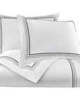 Border Embroidery - Queen Duvet Cover Set (Set of 3) - Gray
