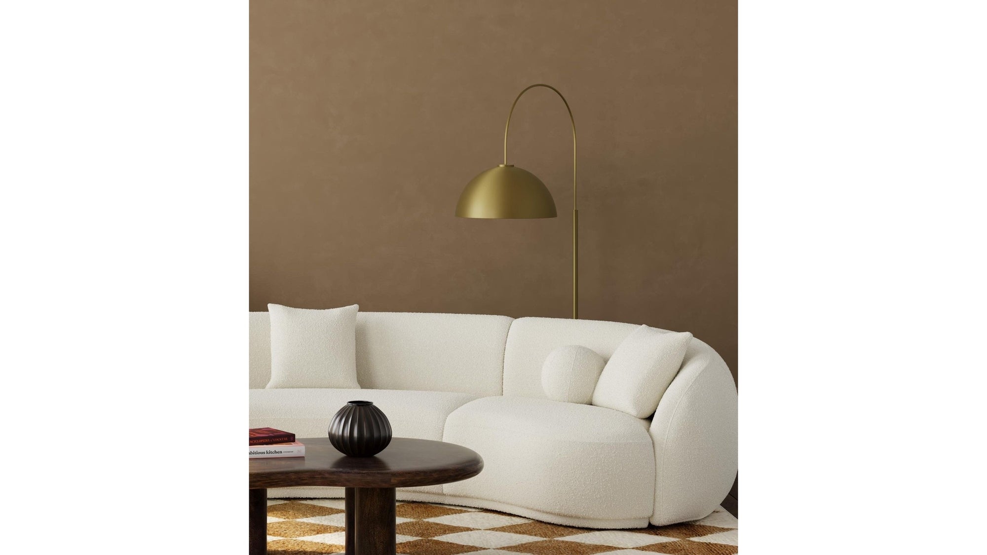 Caldwell - Floor Lamp - White / Brass