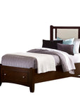 Bonanza - Pebble Gray Upholstered Bed With Storage Footboard